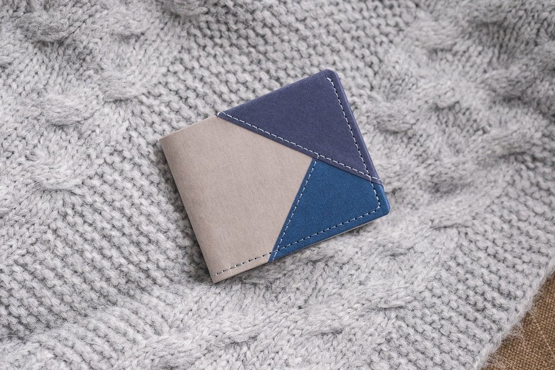 【环保永续】 集色 patchwork 系列 短银包*升级版*皮夹 - 皮夹/钱包 - 纸 蓝色