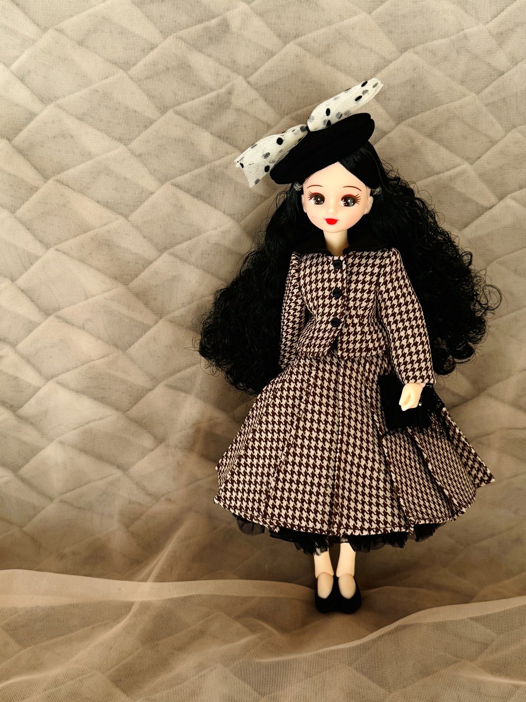 50 年代千鸟格图案夹克裙套装 Licca-chan Blythe - 玩偶/公仔 - 其他材质 多色
