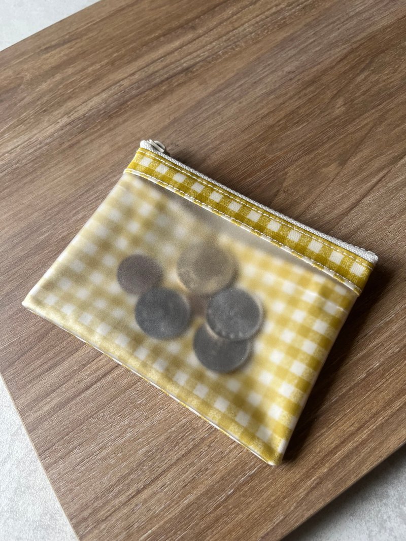 防泼水零钱包丨土黄格。不含挂绳 - 零钱包 - 防水材质 