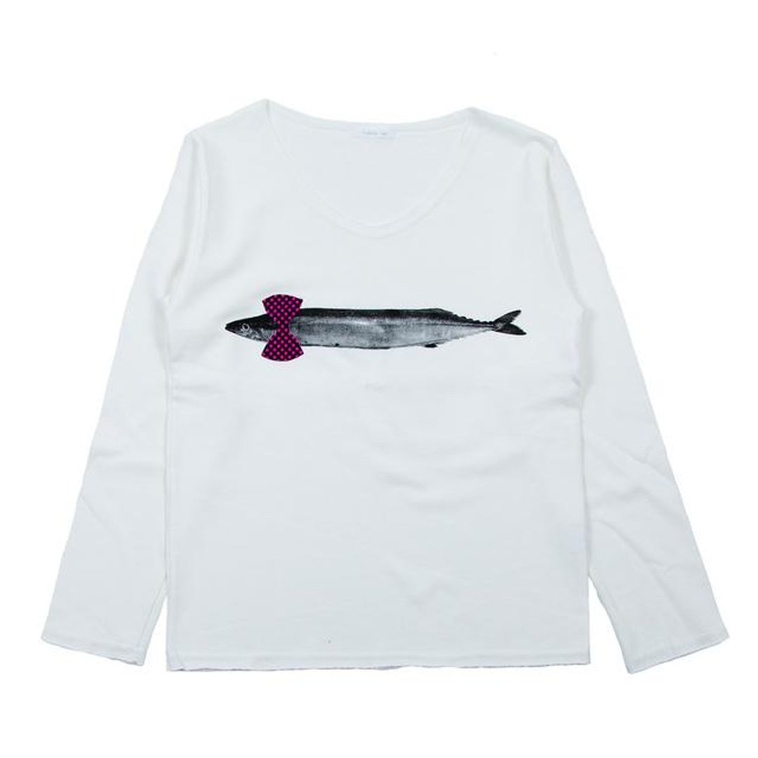 Bow tie saury cut and sew ladies free Tcollector - 女装上衣 - 棉 