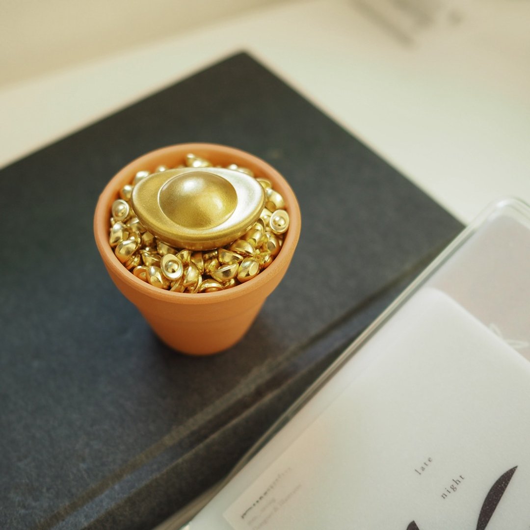 小金盆 I 金元宝款 420 颗  I 招财纳福 事业 创业 提升自信与动力 - 摆饰 - 其他材质 金色
