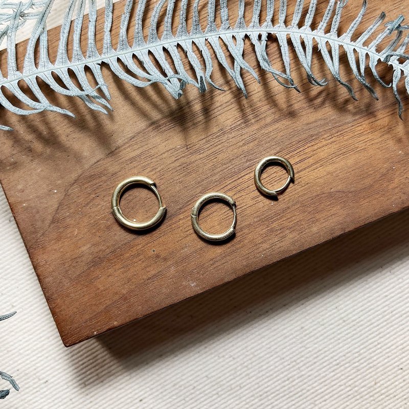 黄铜耳环_几何小圆  复古 - 耳环/耳夹 - 铜/黄铜 金色