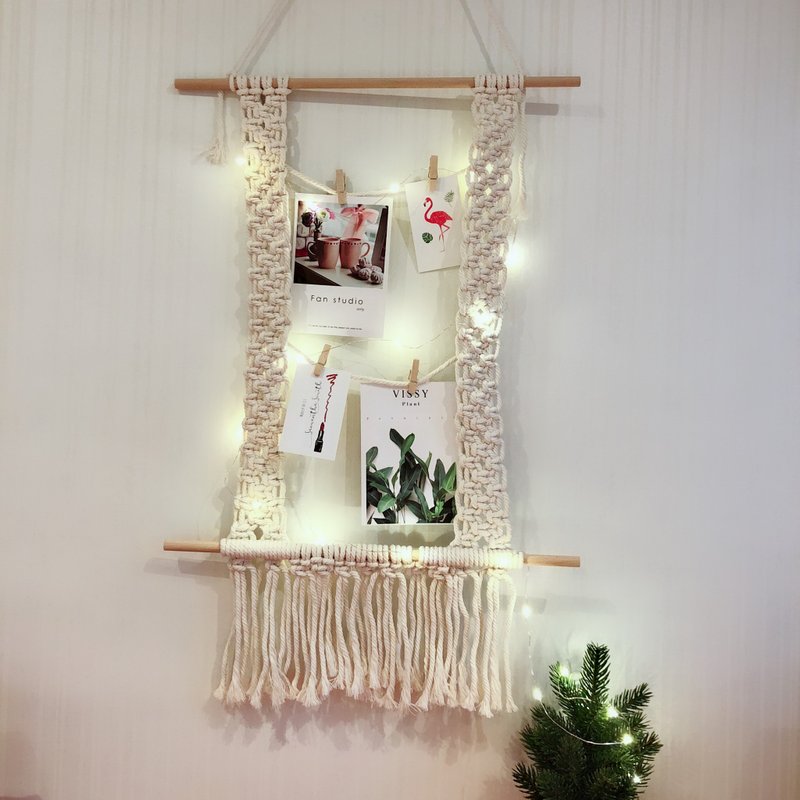 Christmas macrame 圣诞礼物 手工编织相片墙 墙壁挂饰 壁挂 - 墙贴/壁贴 - 棉．麻 