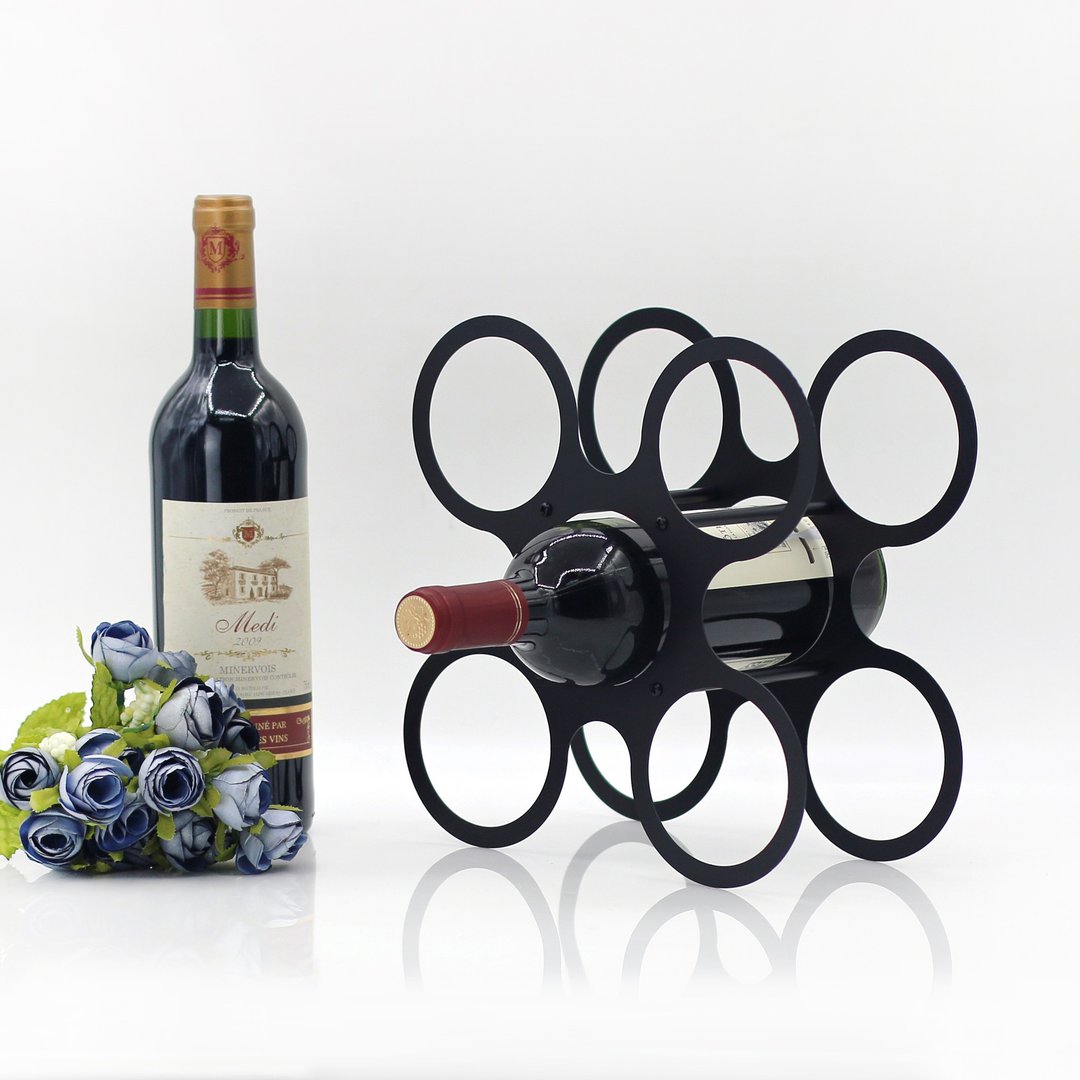 【OPUS 东齐金工】欧式铁艺酒瓶展示架/酒托装饰品/红酒架-舞圆 - 露营用品 - 其他金属 黑色