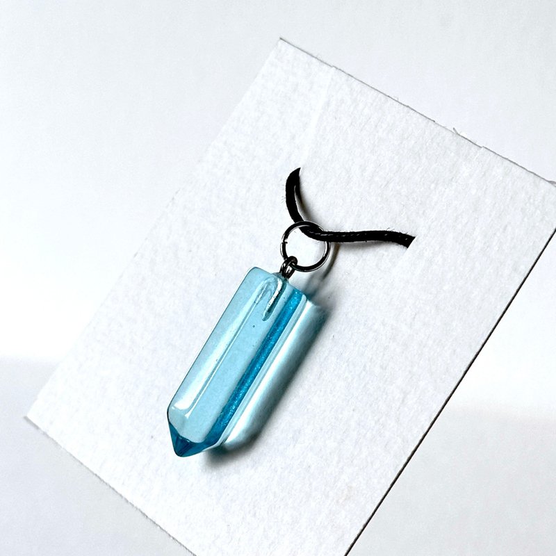 【琉璃水晶】蓝琉璃|白水晶|粉晶|迷你六角柱项链 消磁净化爱情桃 - 项链 - 水晶 黄色