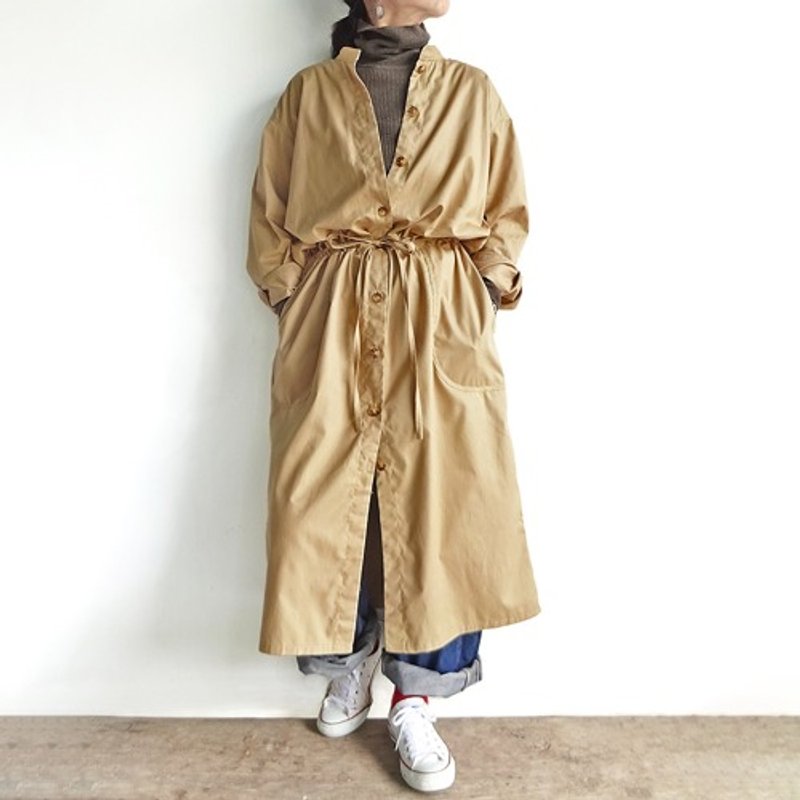 Pinkoi 代购 - 2way 外套洋装棉质印花斜纹布（米色） - 女装上衣 - 棉．麻 
