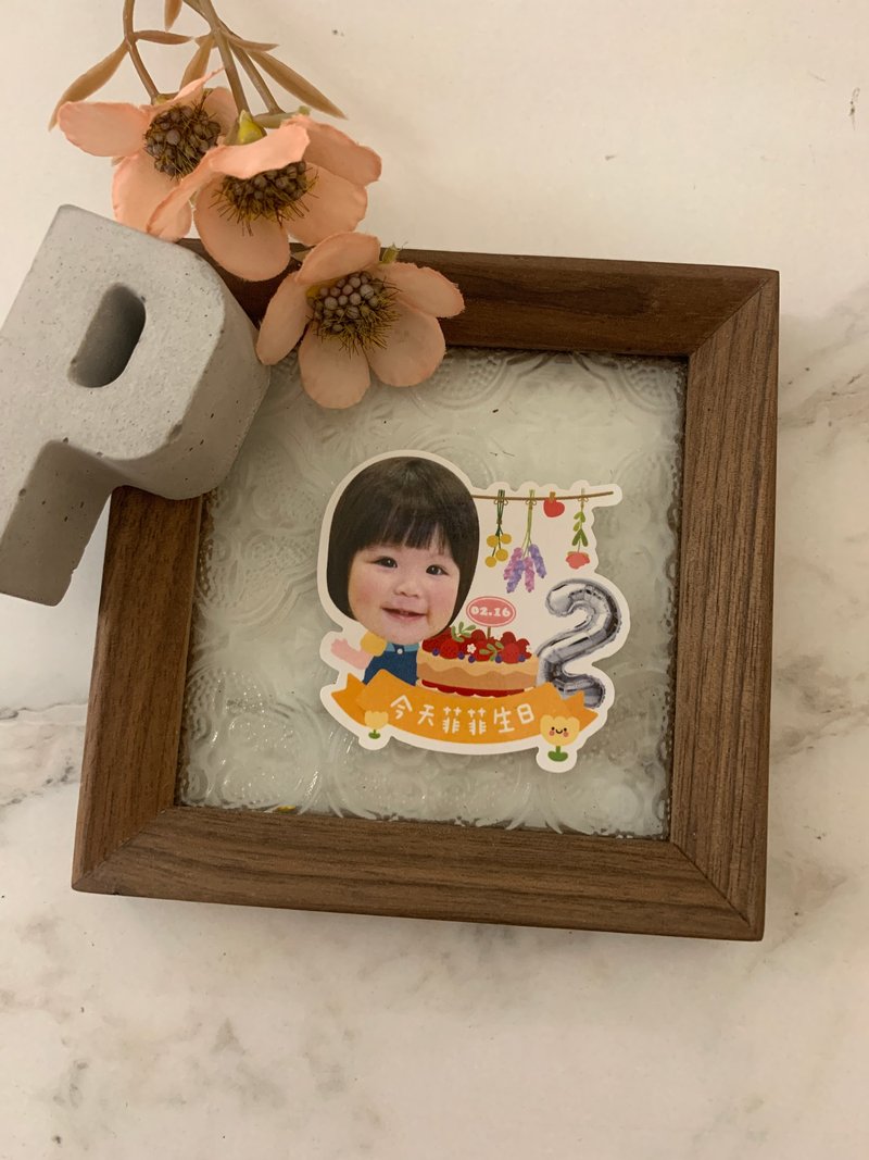 可爱照片生日贴纸 - 贴纸 - 纸 