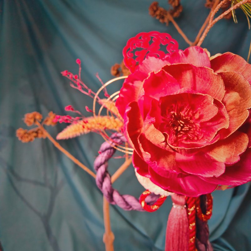 满福/注连绳/永生花/日本水引线/干燥花/ - 干燥花/捧花 - 其他材质 