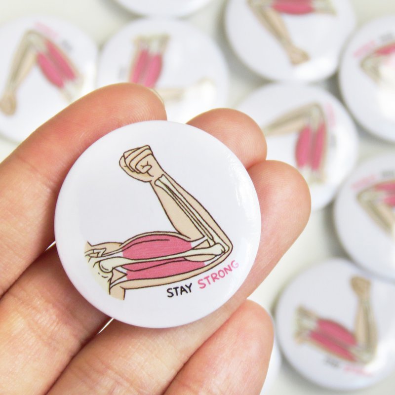 Stay Strong 撑住 徽章 别针 - 徽章/别针 - 塑料 白色
