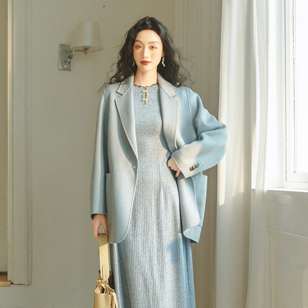 山羊绒双面呢西装外套D3CH06588 - 女装西装外套/风衣 - 其他材质 多色