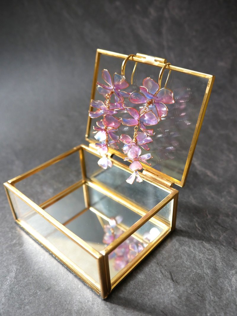 Inspiration mini - 紫藤粉 穿式耳环 或 夹式耳环 - 耳环/耳夹 - 树脂 粉红色