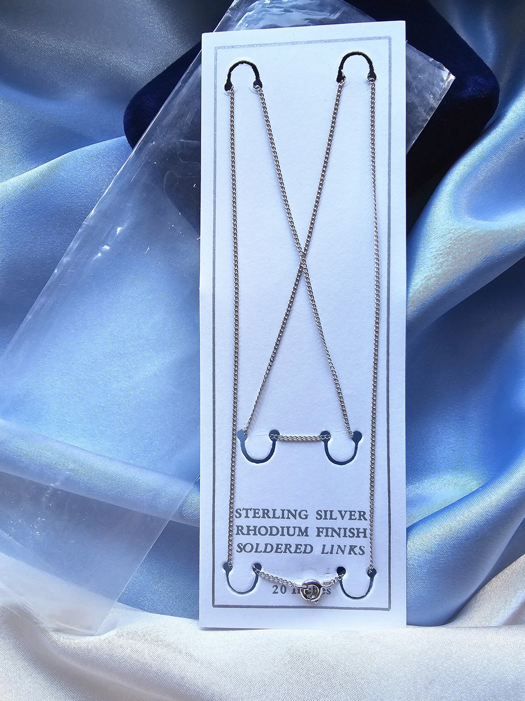 STERLING 银色简约纯银项链/20复古珠宝首饰/美国西洋古董饰品 - 项链 - 纯银 