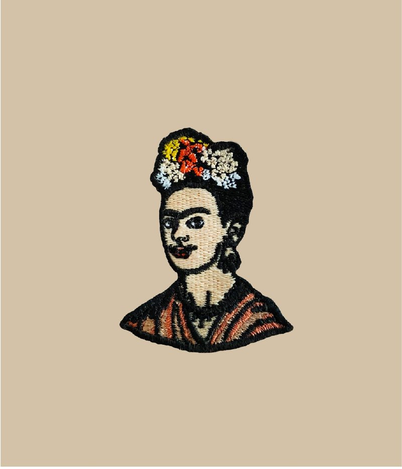 Self Portrait Dedicated to Dr Eloesser / iron on patches / Frida Kahlo / lemonhe - 徽章/别针 - 绣线 橘色