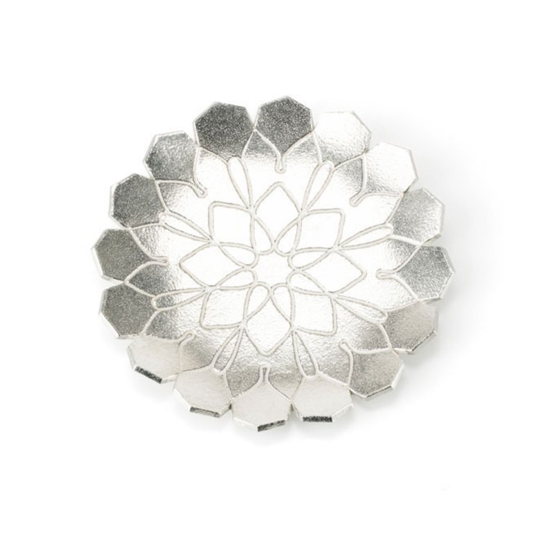 大理花花托 - 杯垫 - 贵金属 银色