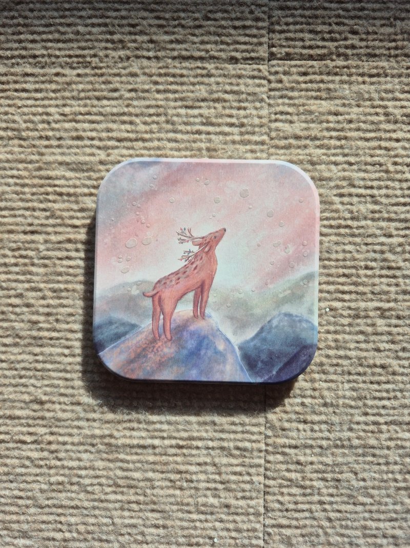 浮雕陶瓷杯垫-迎接新时代的鹿 - 杯垫 - 陶 