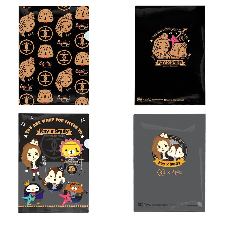 Kay x Squly 特别版 A4 文件夹 - 1套共2款 - 文件夹/资料夹 - 塑料 黑色