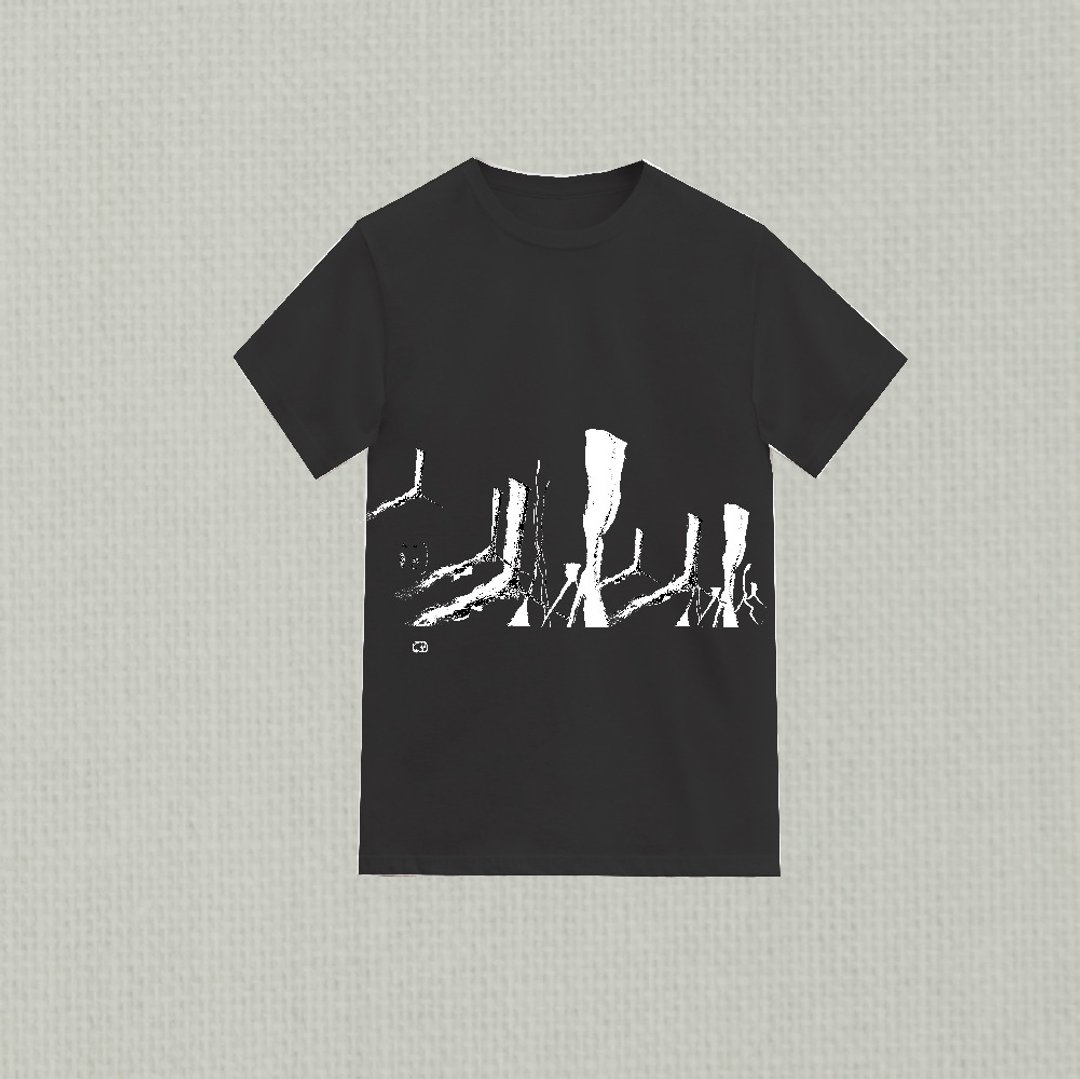 林夕笔风 | 全棉T-Shirt | 人间 | 04 | 黑 | 台湾限定_限时限量 - 中性连帽卫衣/T 恤 - 棉 黑色