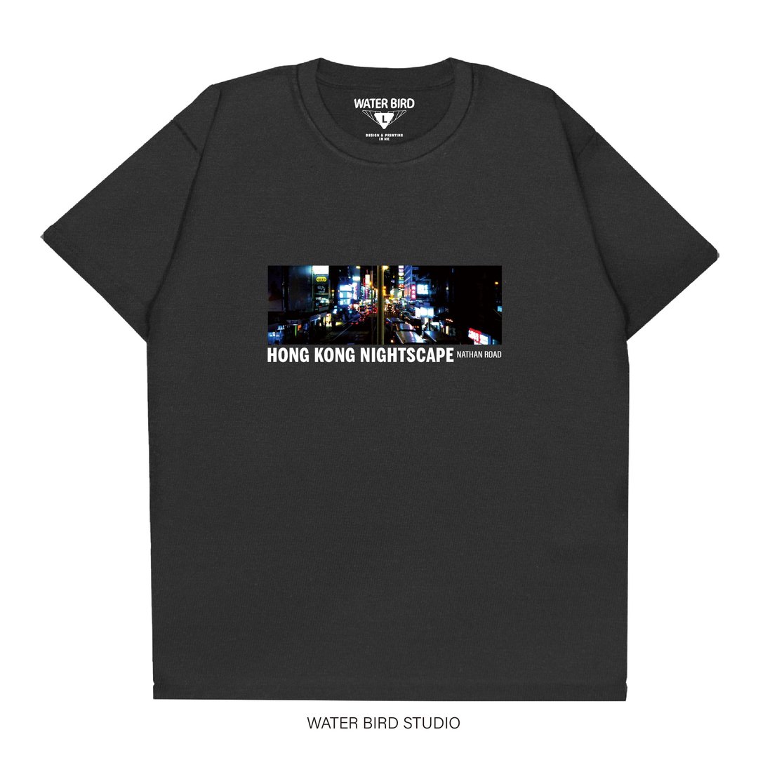 弥敦道 - T-Shirt - 男装上衣/T 恤 - 棉 黑色
