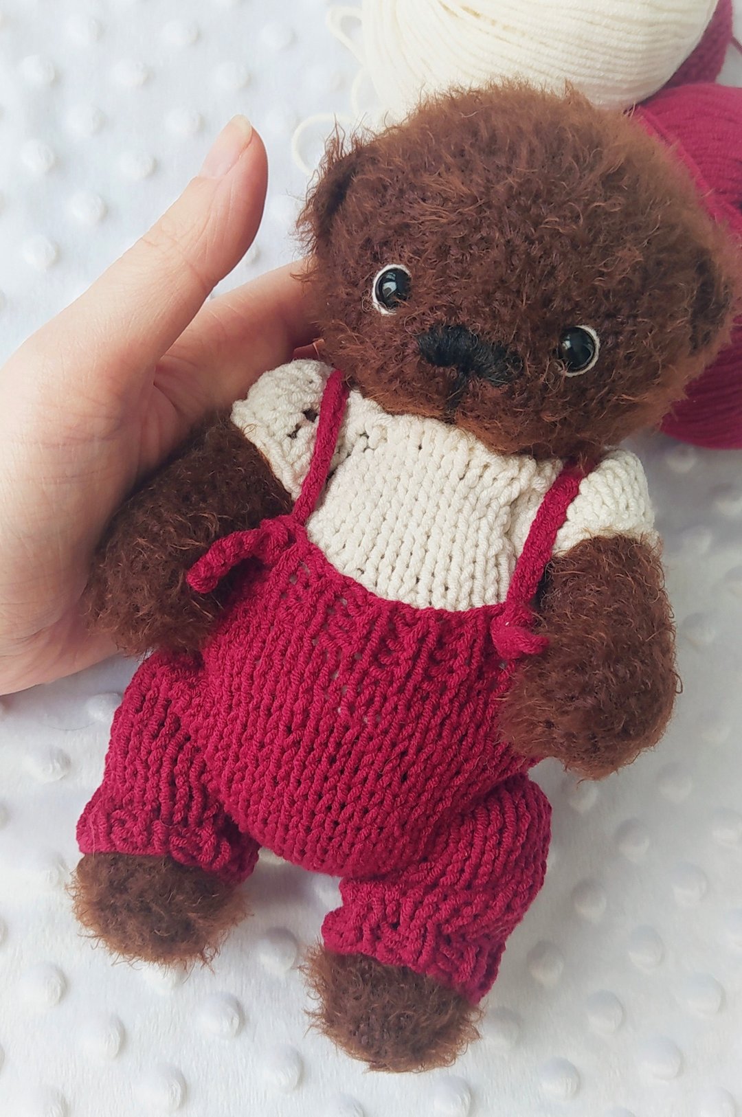 OOAK Collectable Teddy Bear 7,6 inches/ Plush teddy bear/ Artist plush animal - 玩具/玩偶 - 羊毛 