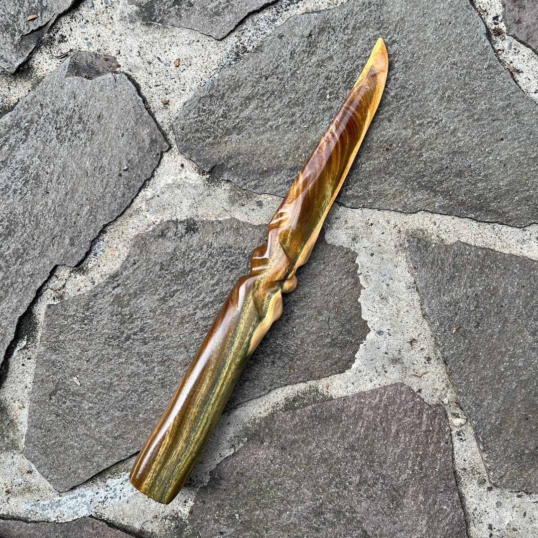 我贩剑　妖刀　劂青幸余　绿檀收藏艺品　匕首木刀小刀　魔剑纸镇 - 摆饰 - 木头 绿色