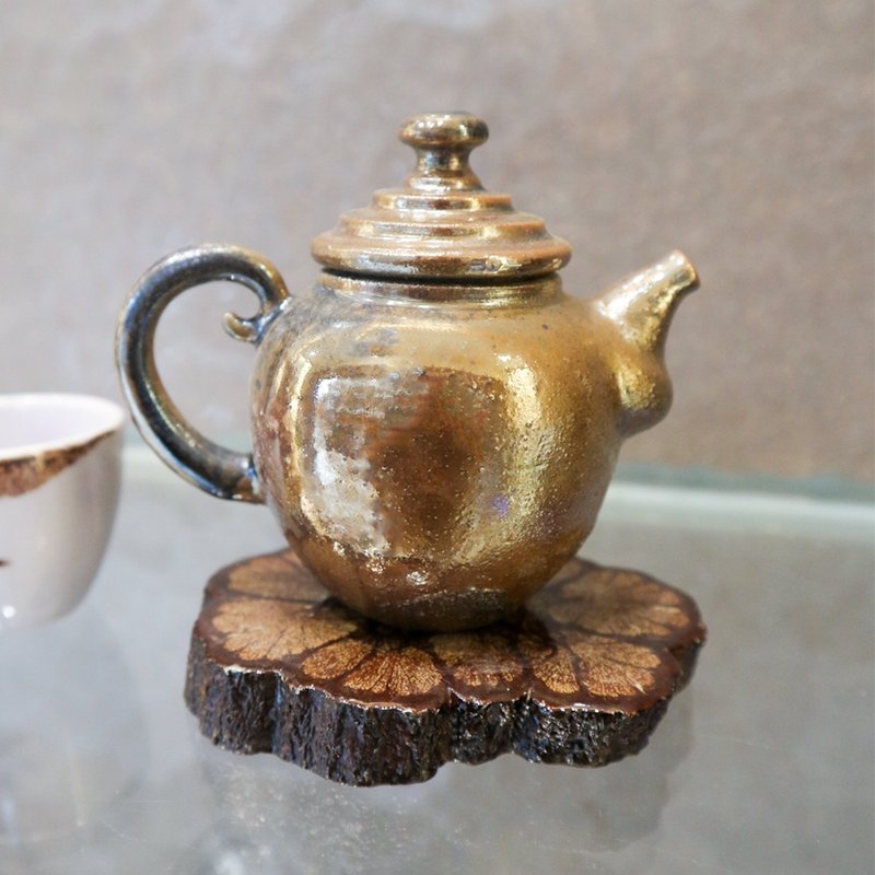 流光金华 手工柴烧壶 - 茶具/茶杯 - 陶 咖啡色