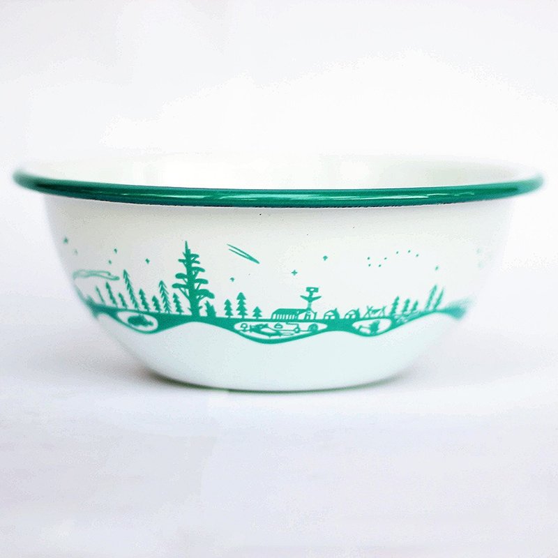 Forest & Waves珐琅碗/森林绿 - 碗 - 珐琅 绿色