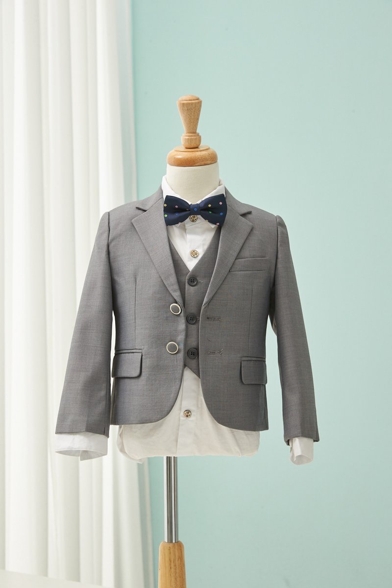 HAO.HAO kids 经典素面西装-素灰色(三件组) - 童装礼服/连衣裙 - 其他材质 