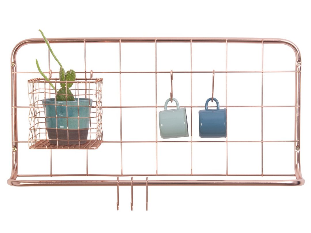 p.t.,Kitchen rack set Open Grid copper plated - 收纳用品 - 其他金属 金色
