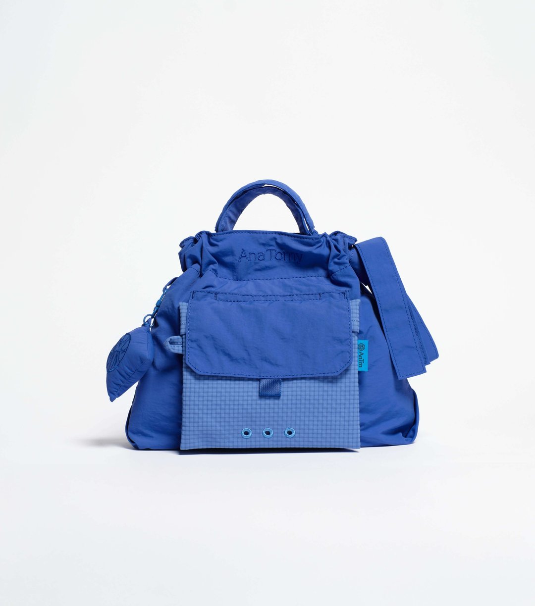No.8 City Bag—Checkered Cobalt 格纹青花蓝城市包 - 手提包/手提袋 - 尼龙 