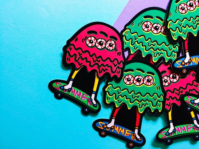 澎澎小子-两张一组 / 贴纸 - 贴纸 - 防水材质 多色