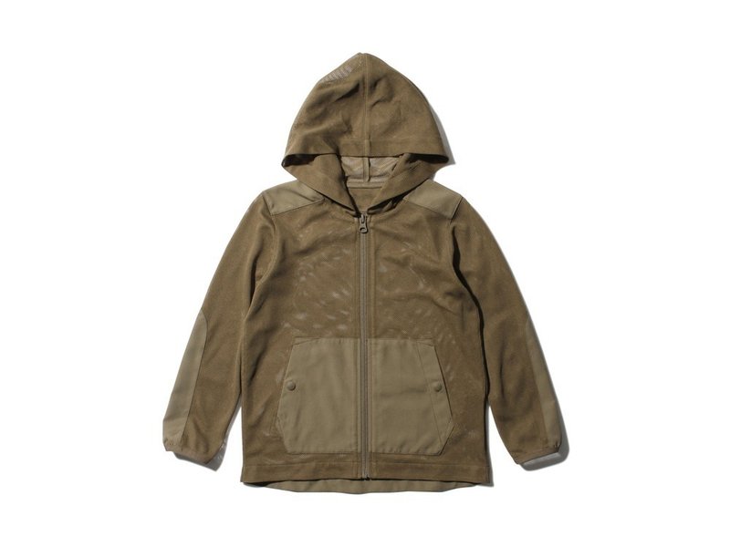 Kids 昆虫盾 网眼连帽外套 卡其色 - 童装外套 - 聚酯纤维 卡其色