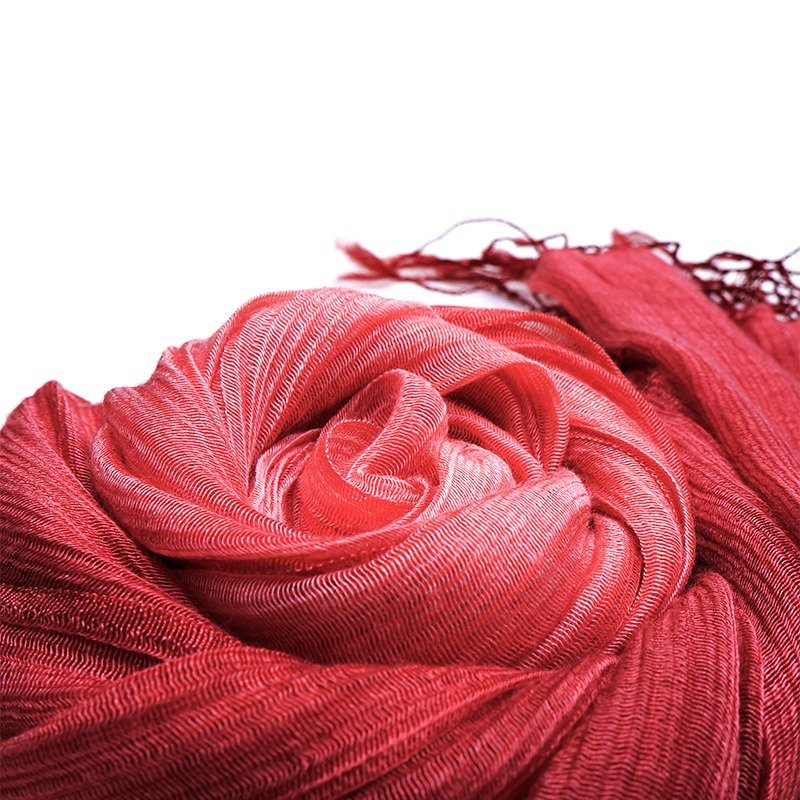 卓也蓝染－植物染丝棉围巾 / 多色 - 丝巾 - 丝．绢 多色