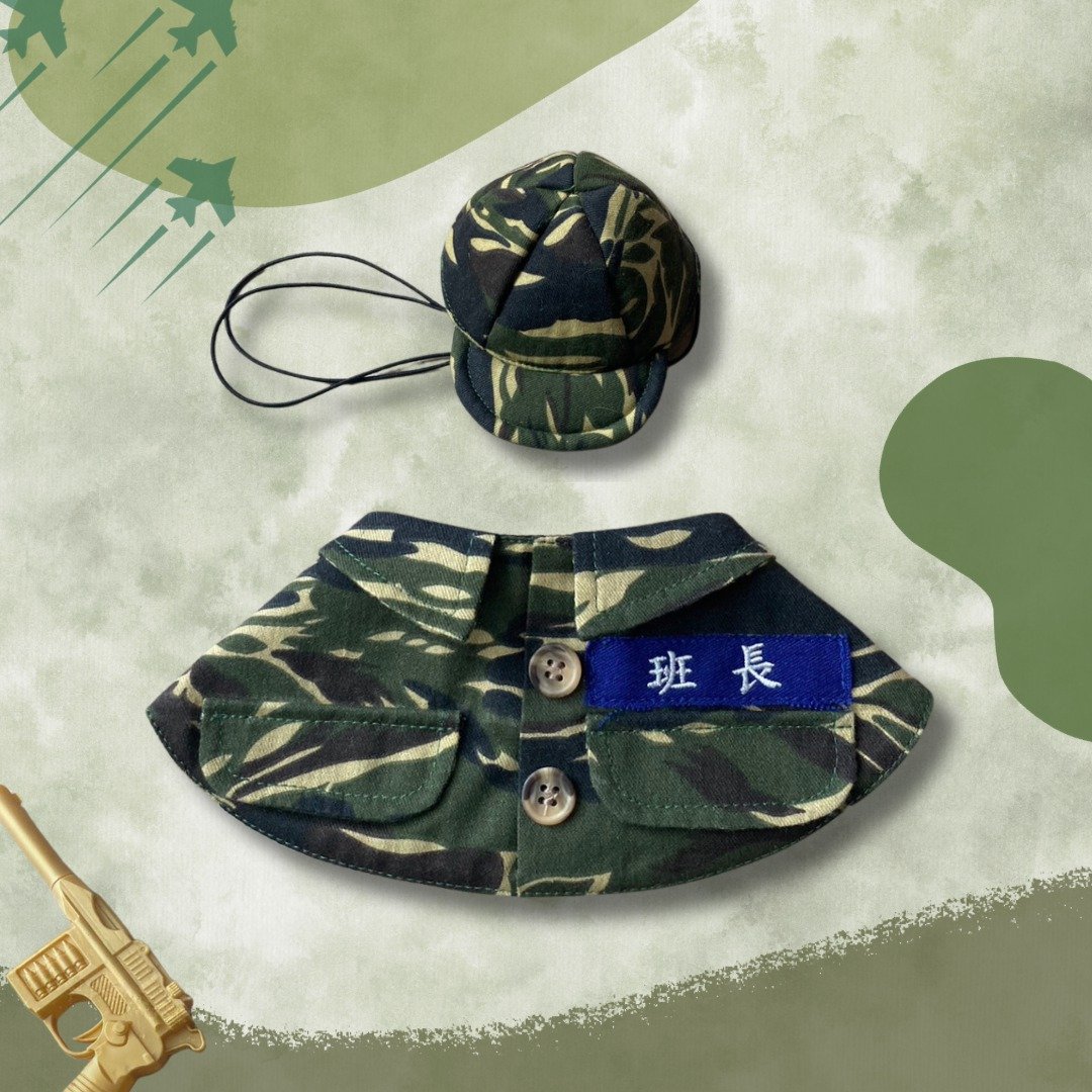 报告班长 | 宠物迷彩领巾&迷彩帽 - 衣/帽 - 棉 绿色