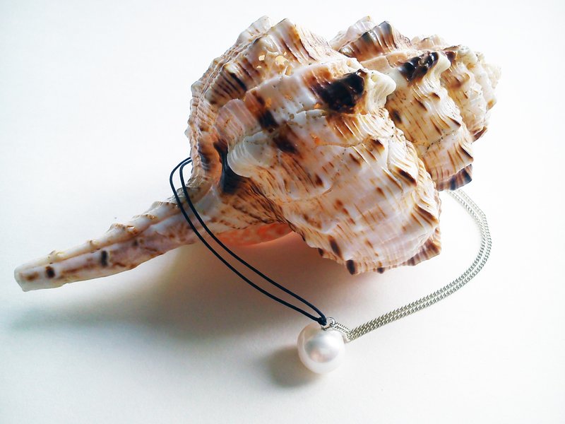 十四寸吊珠 自家设计半链半绳淡水珍珠项链-水手蓝绳-Sea Breeze系列 - 项链 - 其他金属 蓝色