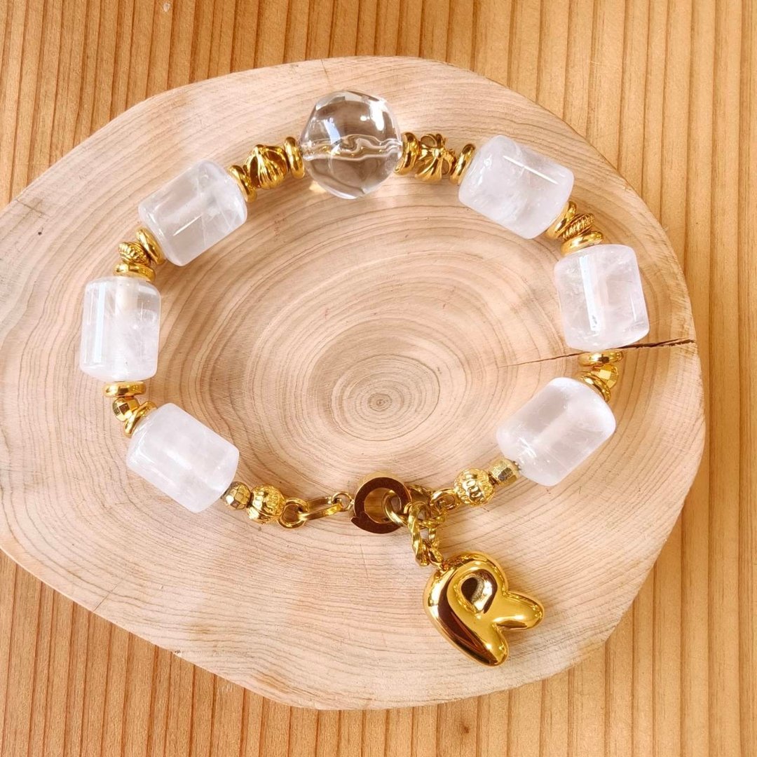 白幽灵  白水晶 金色钛钢手链 - 手链/手环 - 水晶 透明