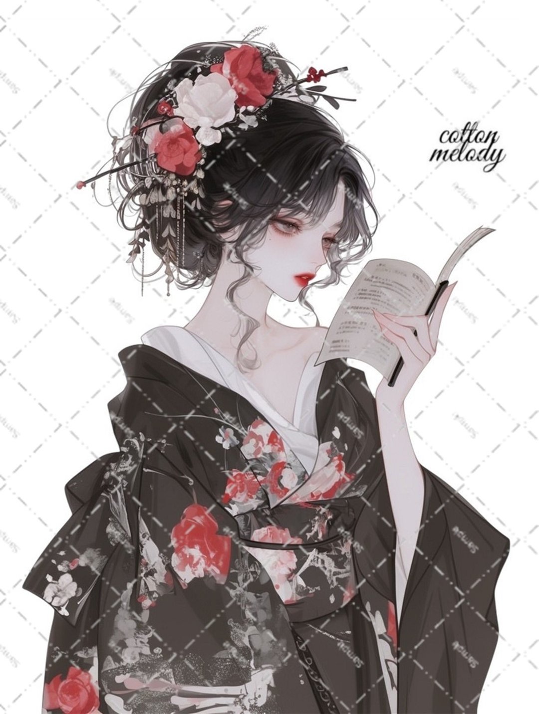 original sticker no.6185 人物贴纸 原创贴纸 女孩贴纸 原创人物贴纸 - 贴纸 - 纸 