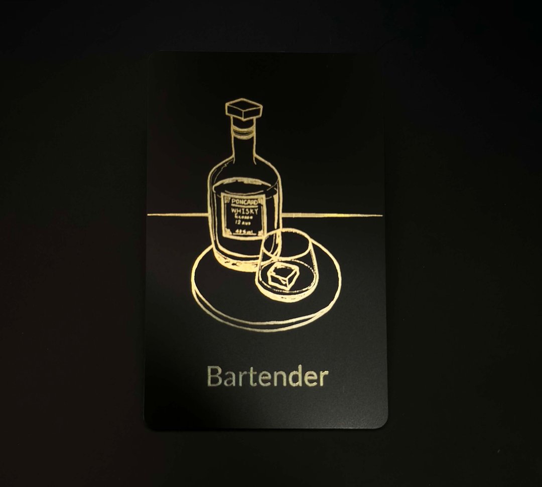 【热门设计款】调酒师款名片(赠钥匙圈) - 数码小物 - 塑料 黑色