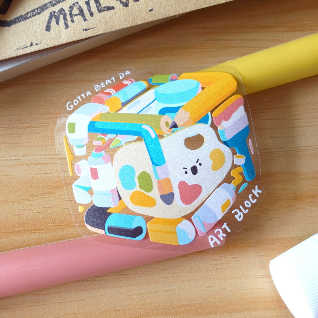 【插画贴纸】一起打败Art Block! - 贴纸 - 塑料 