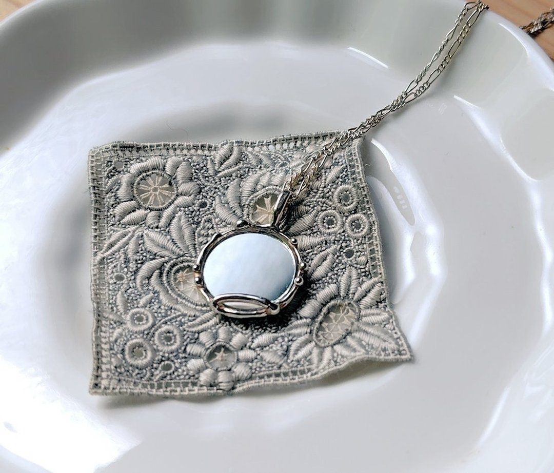 Silver925 小镜子坠饰 镜 02/Miroir 02 - 项链 - 其他金属 银色