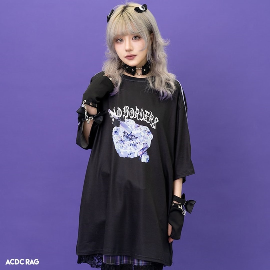危险情人中性宽松短袖T恤ACDC RAG台湾代理JA0603 - 女装 T 恤 - 其他材质 紫色