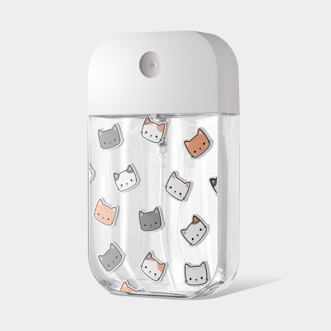 满版可爱猫头 酒精瓶 防疫用品 分装瓶 卡片式 PS076 - 收纳用品 - 塑料 透明