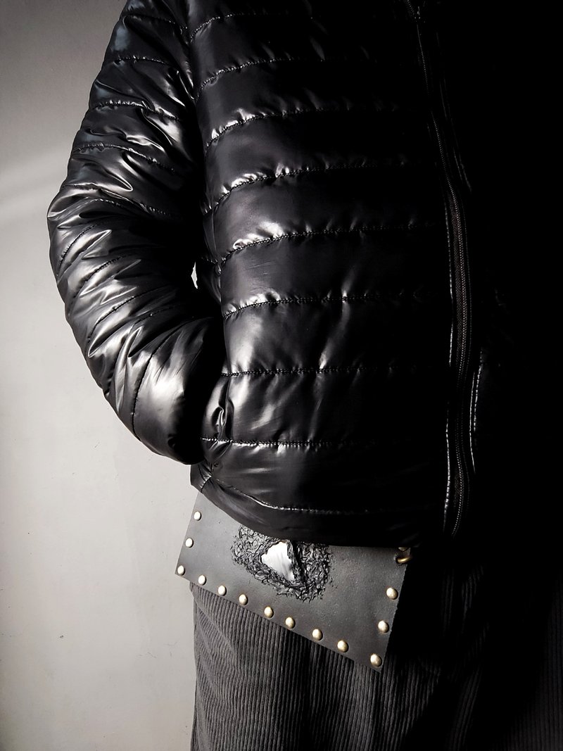 甲片 手机腰包 - 手机壳/手机套 - 真皮 黑色