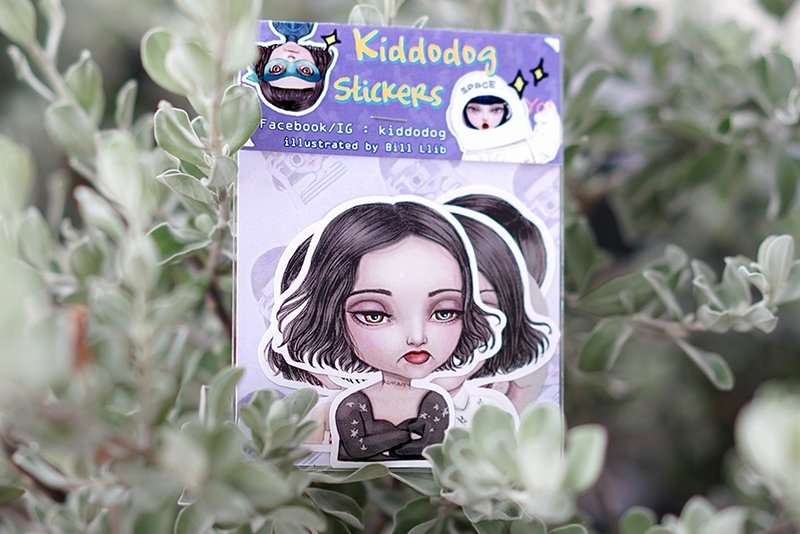 Sticker Pack - Set of 6 - Drama queengirl Character - Cute stickers - Emotion sticker - kid - child - feeling. - 贴纸 - 纸 