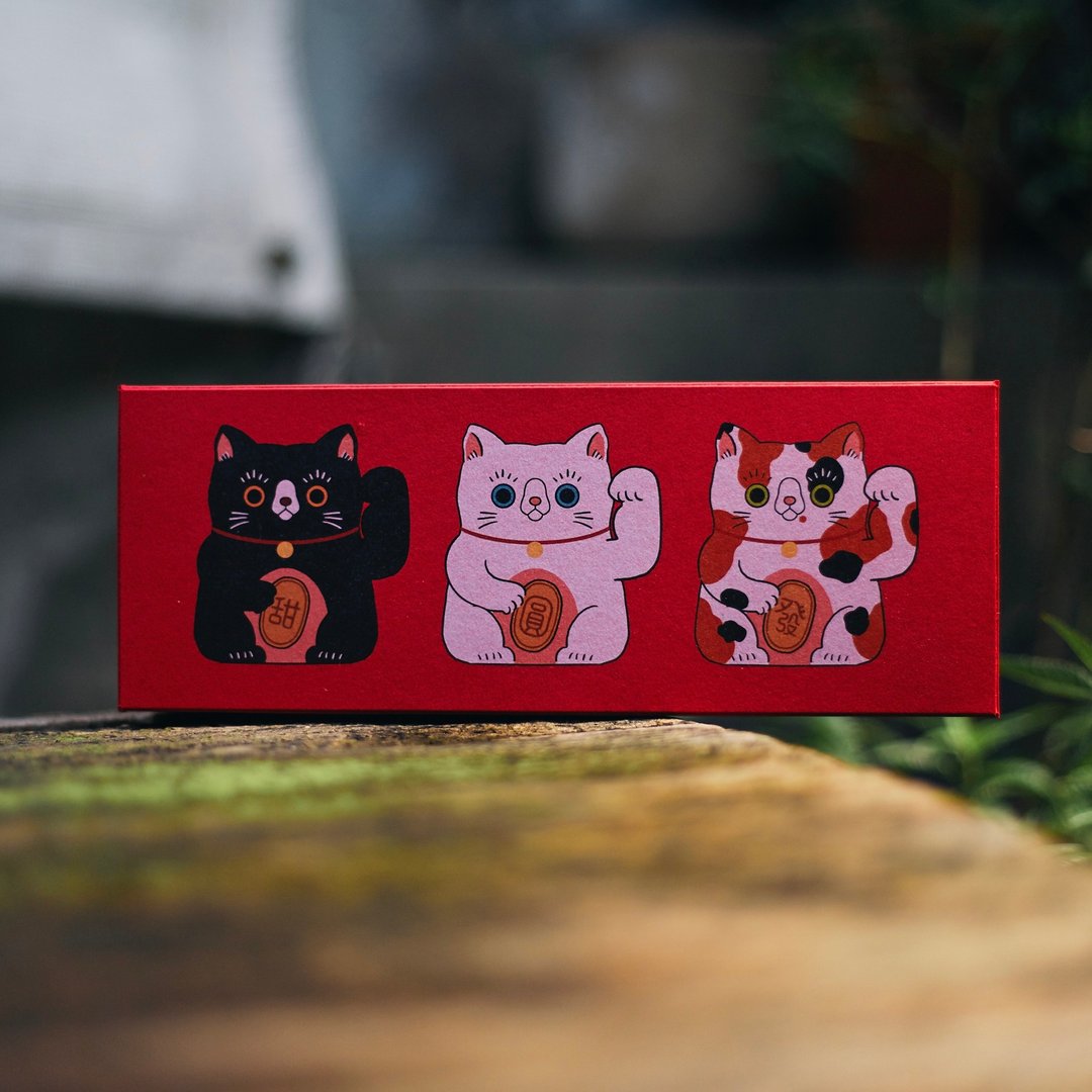 预购招财猫布列塔尼饼干 6 入 | TEA IN BED x 庇护工场 | 公益小礼 - 手工饼干 - 新鲜食材 红色