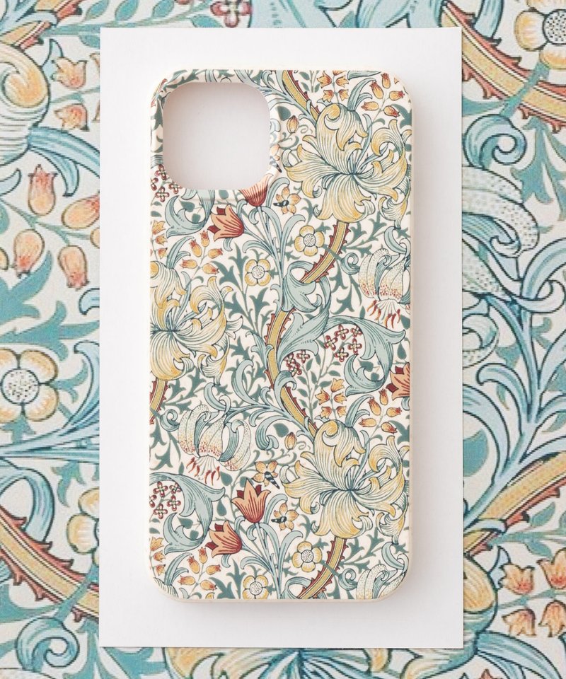 威廉莫里斯设计 iPhone 13 PBAT 生物可分解环保手机壳 黄金百合B - 手机壳/手机套 - 环保材料 多色