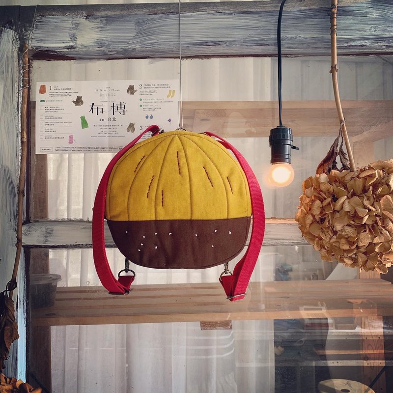 胖胖栗子后背包/斜背包/肩背包 - 侧背包/斜挎包 - 棉．麻 橘色