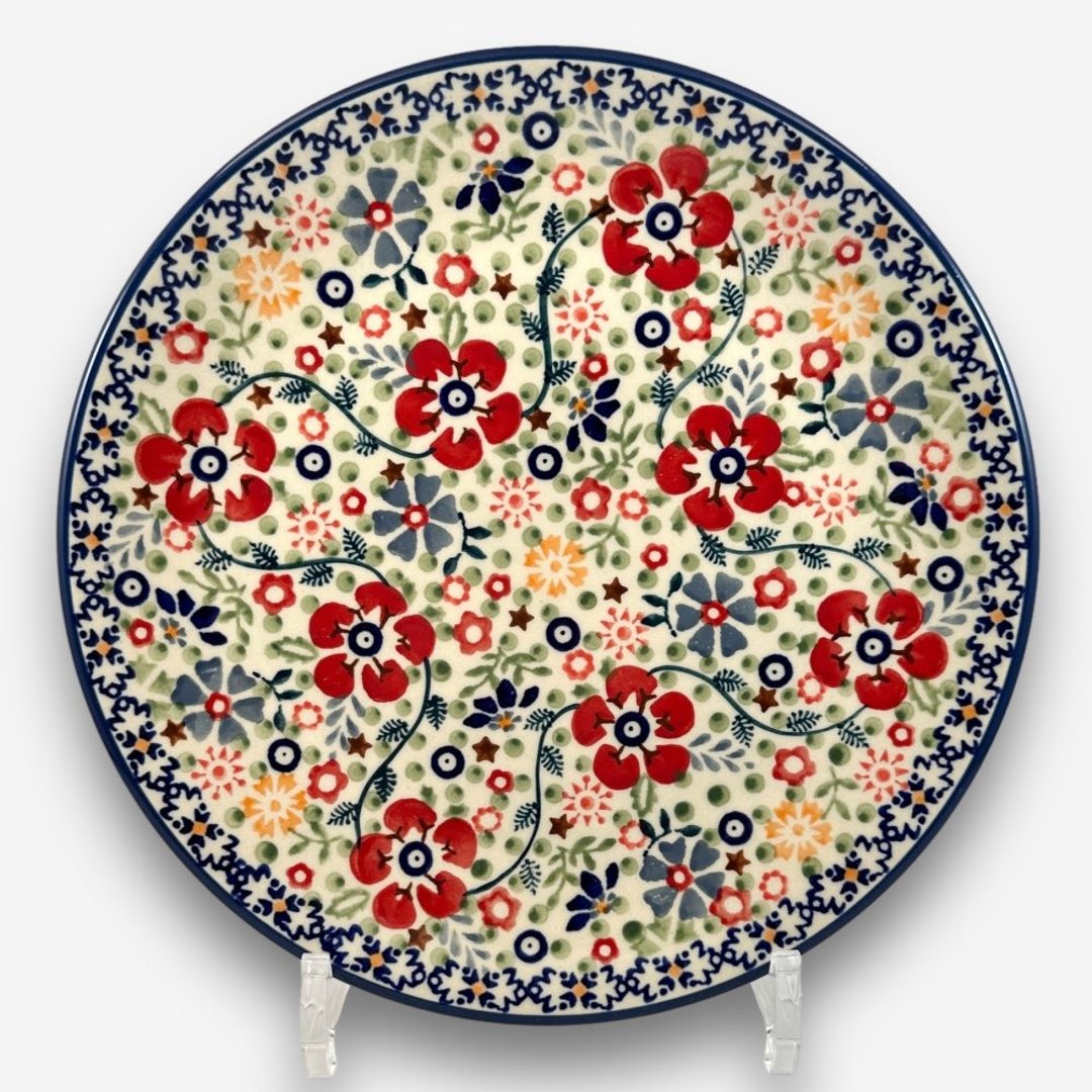 波兰手绘手工陶-圆盘 21cm 简约舞蝶系列 设计师款 - 盘子/餐盘/盘架 - 陶 多色
