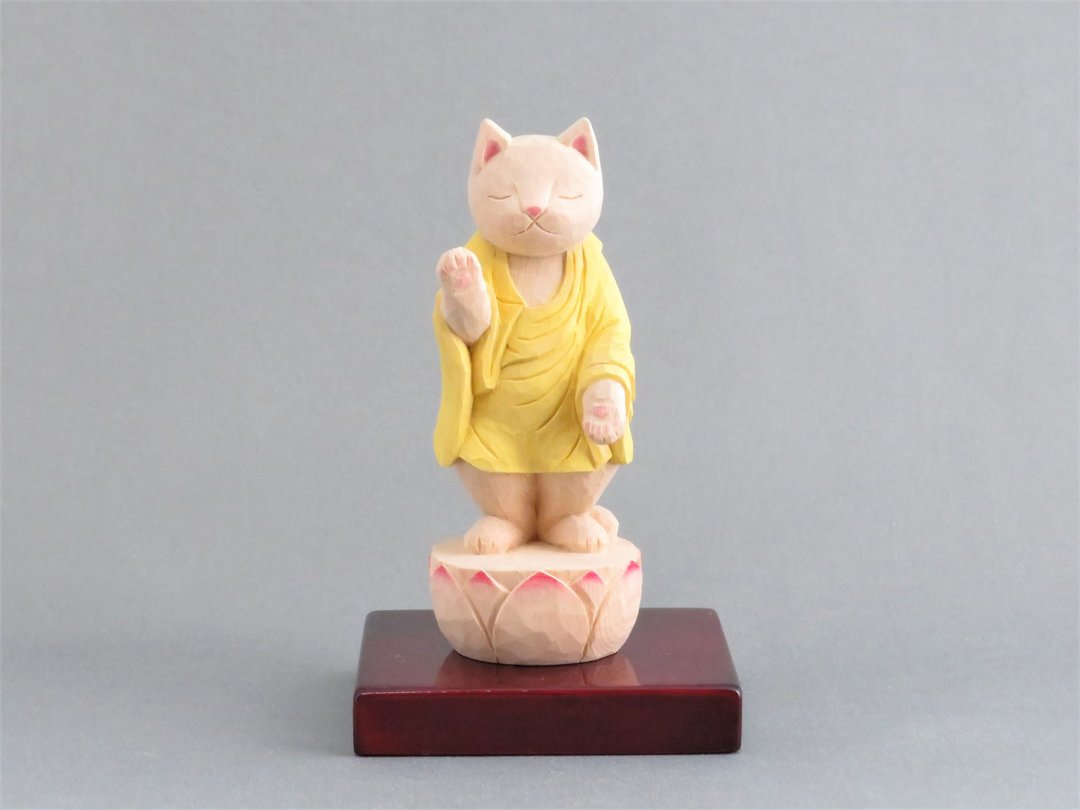 Wood carving cat 1920 - 摆饰 - 木头 黄色