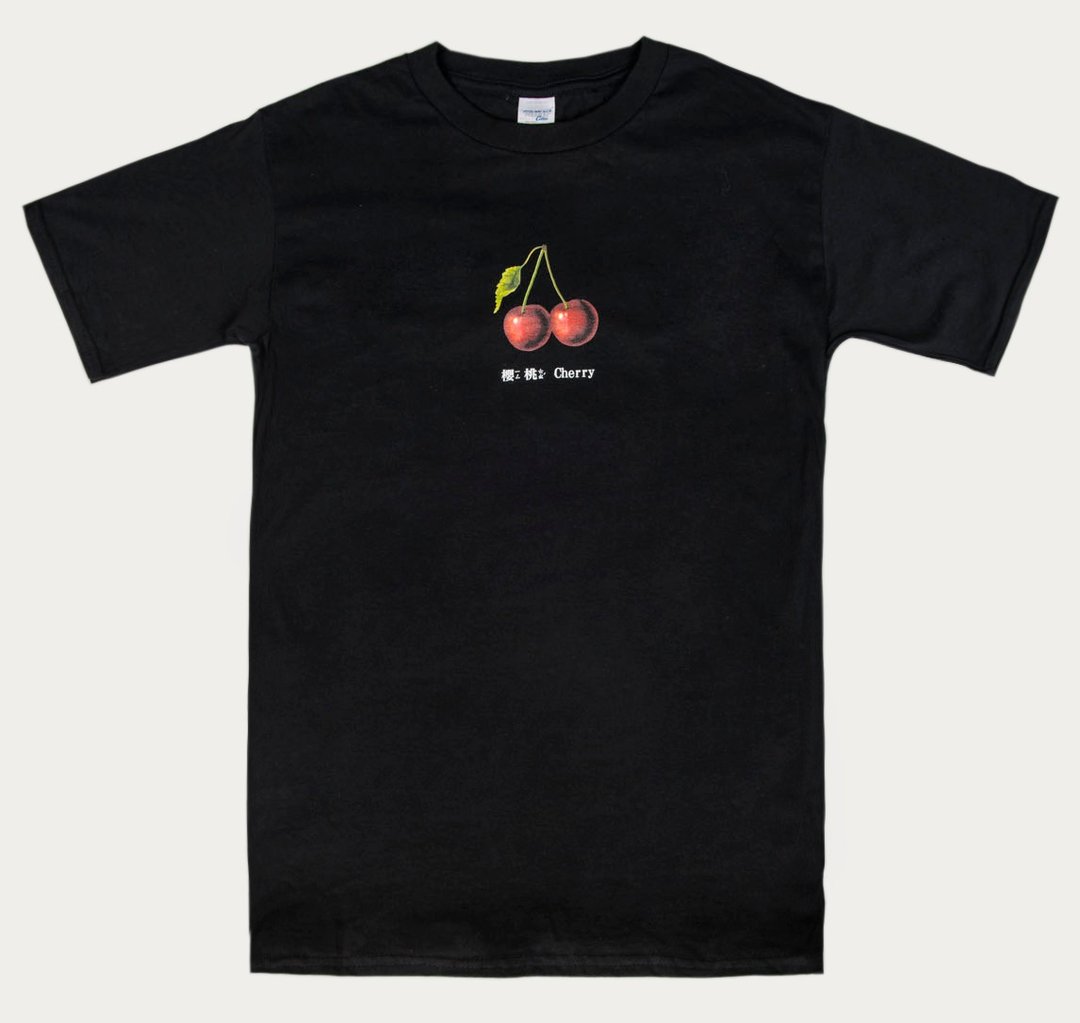 短袖T恤-樱桃 Cherry - 男装上衣/T 恤 - 棉 粉红色
