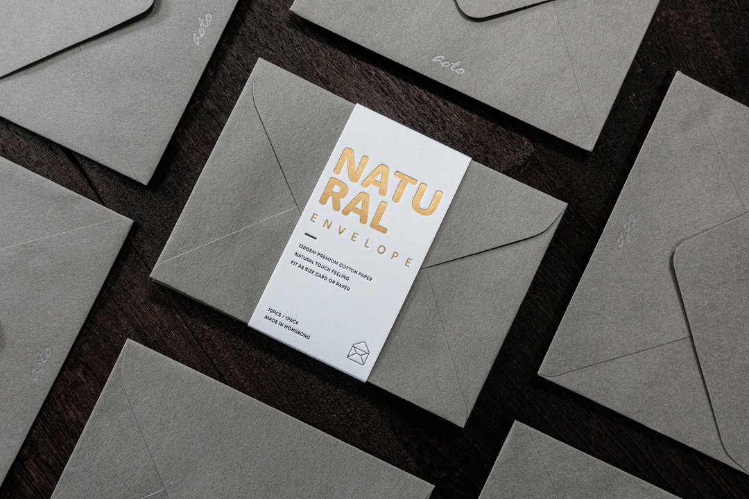 Natural 自然系列 / A6信封 / 灰色 / 活版印刷 - 信封/信纸 - 纸 灰色